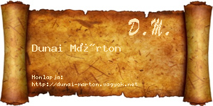 Dunai Márton névjegykártya